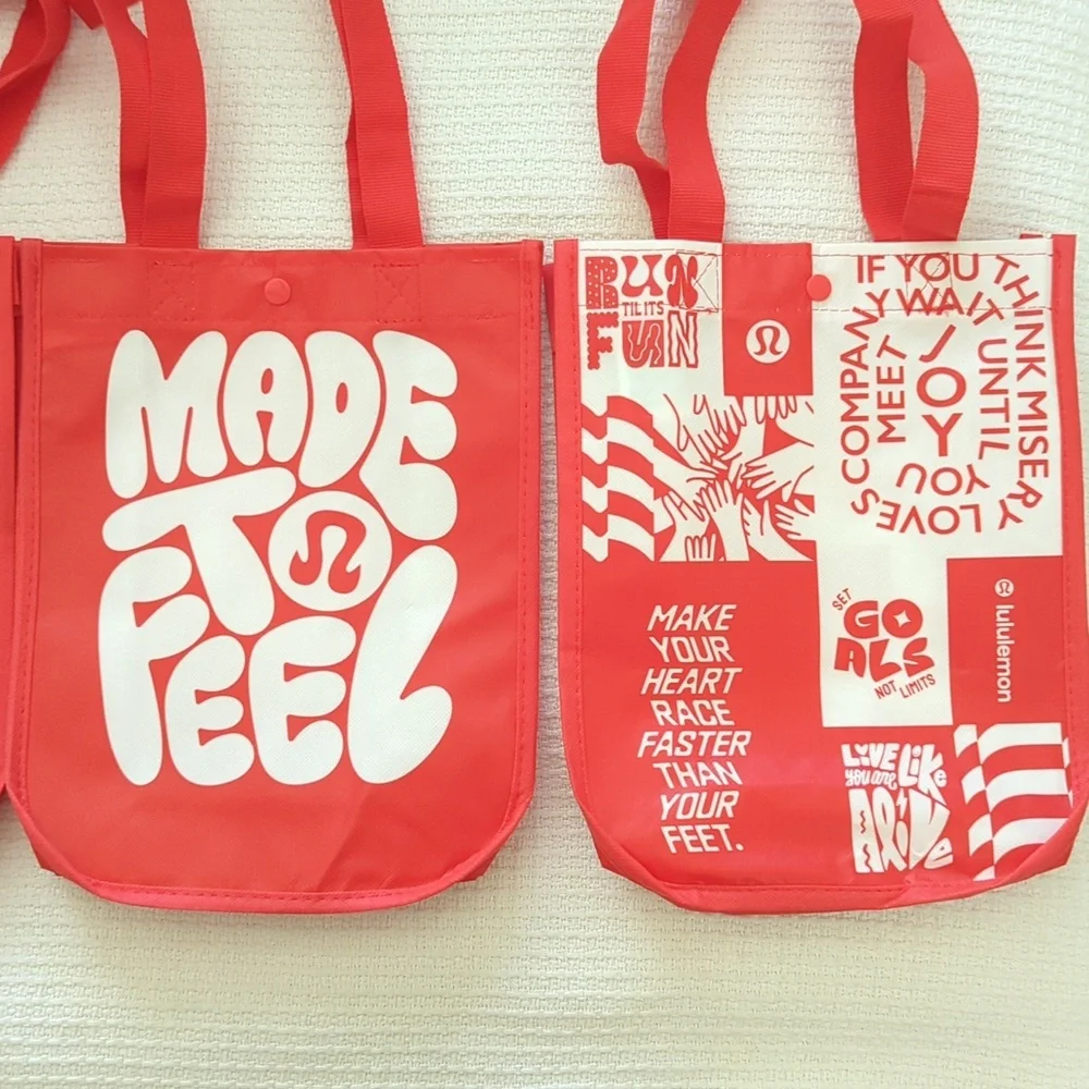 ❤️❤️ Lululemon Small Reusable Red Party Tote Bags - Set Of 8 ❤️❤️
